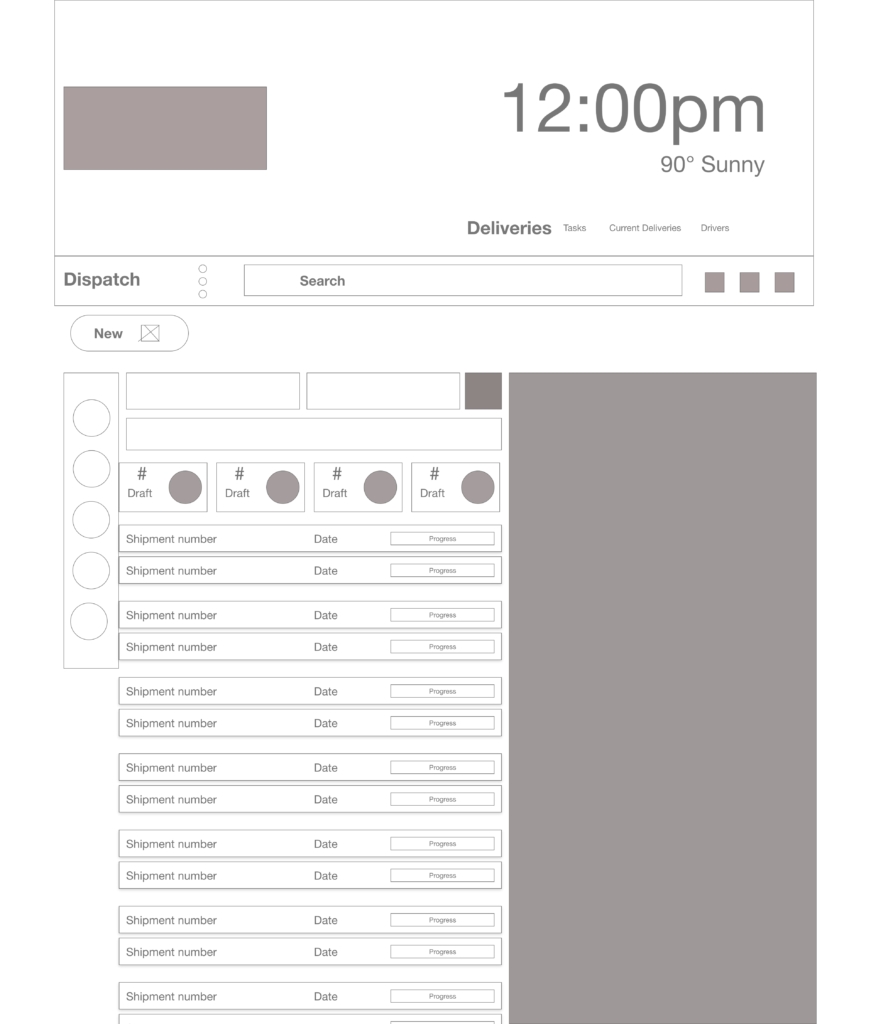 Wire frame example of a mock website